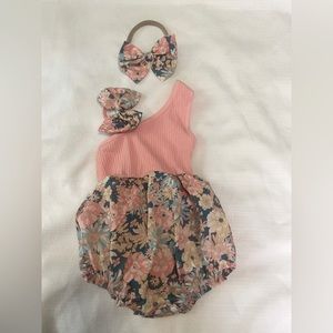 “ now strapped one piece with hair bow”